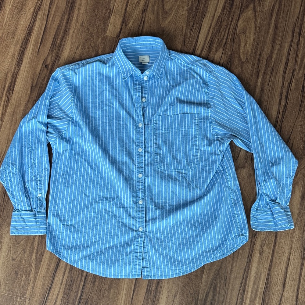 a new day Blue and White Striped Women’s Shirt